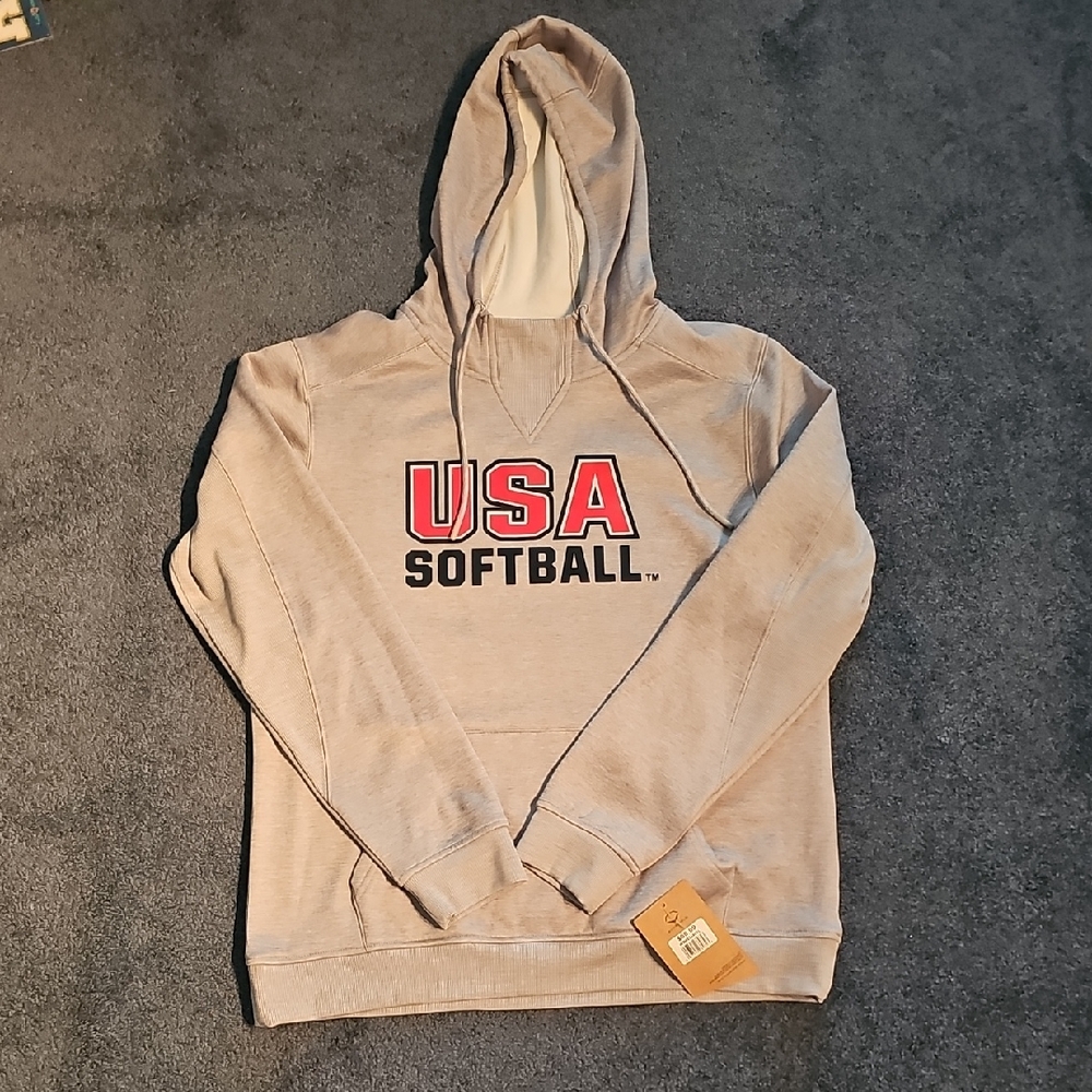 Women's Gray USA Softball Hoodie